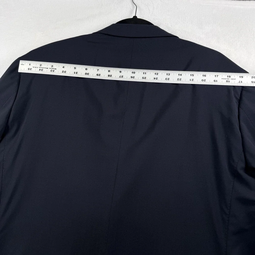 Proper Cloth Bespoke Blazer Mens 48L Sport Coat Jacket Wool Stretch Navy Blue